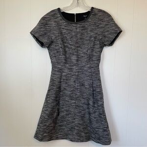 Madewell Tweed Short Sleeve A line Dress size 0 exposed Zipper and pockets